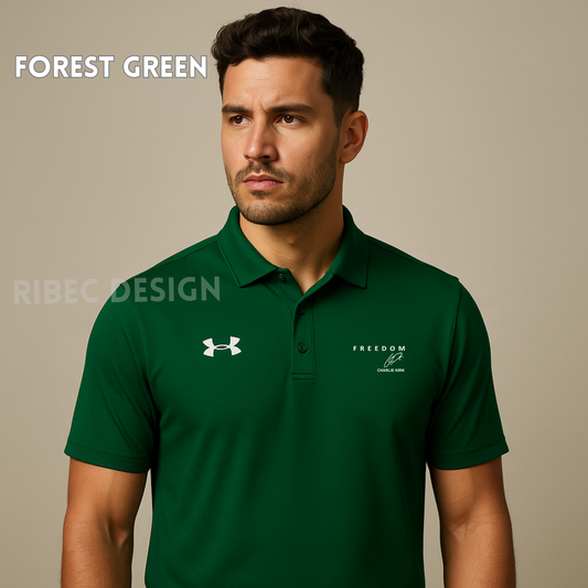 Polo Shirt Embroidered Charlie Kirk Freedom