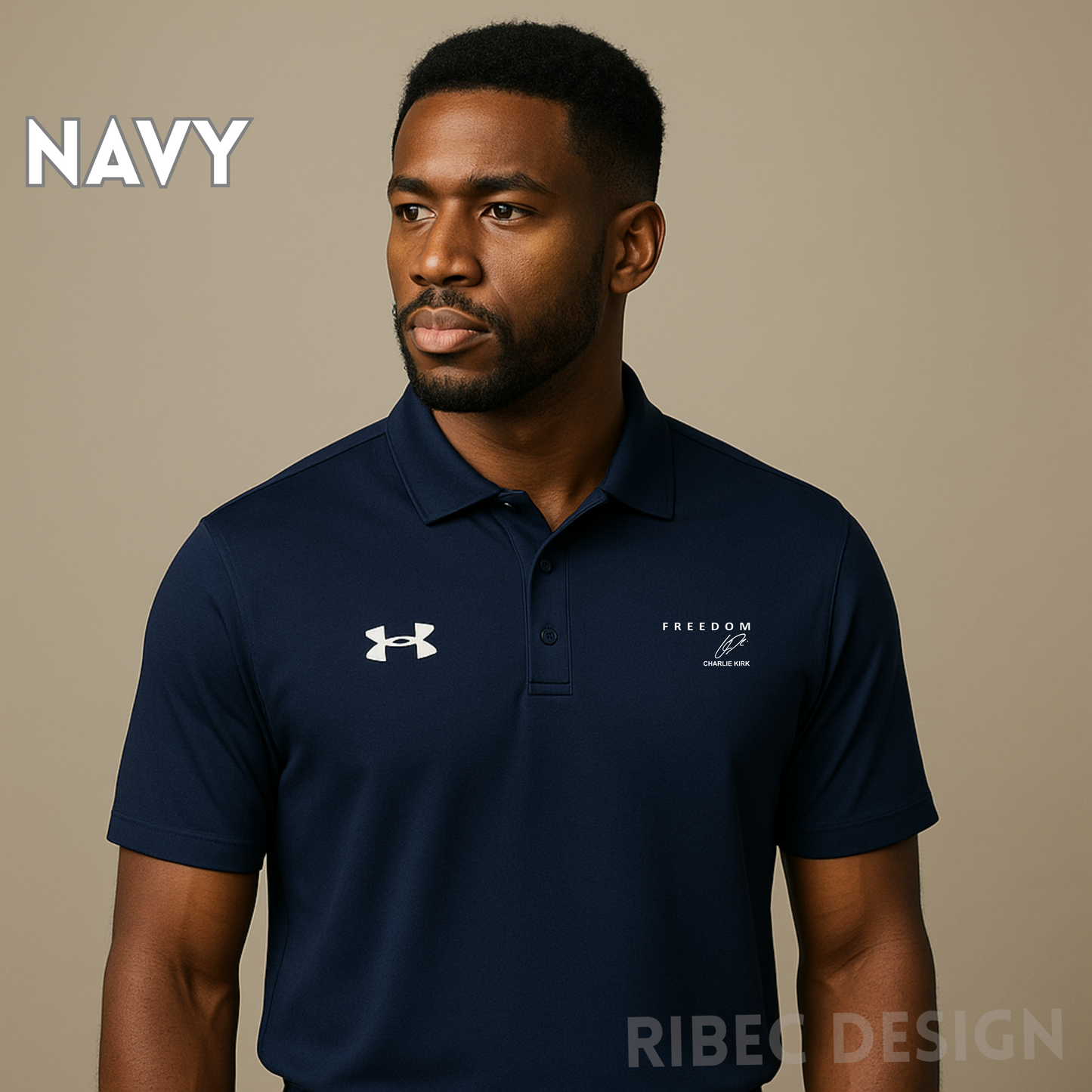 Polo Shirt Embroidered Charlie Kirk Freedom