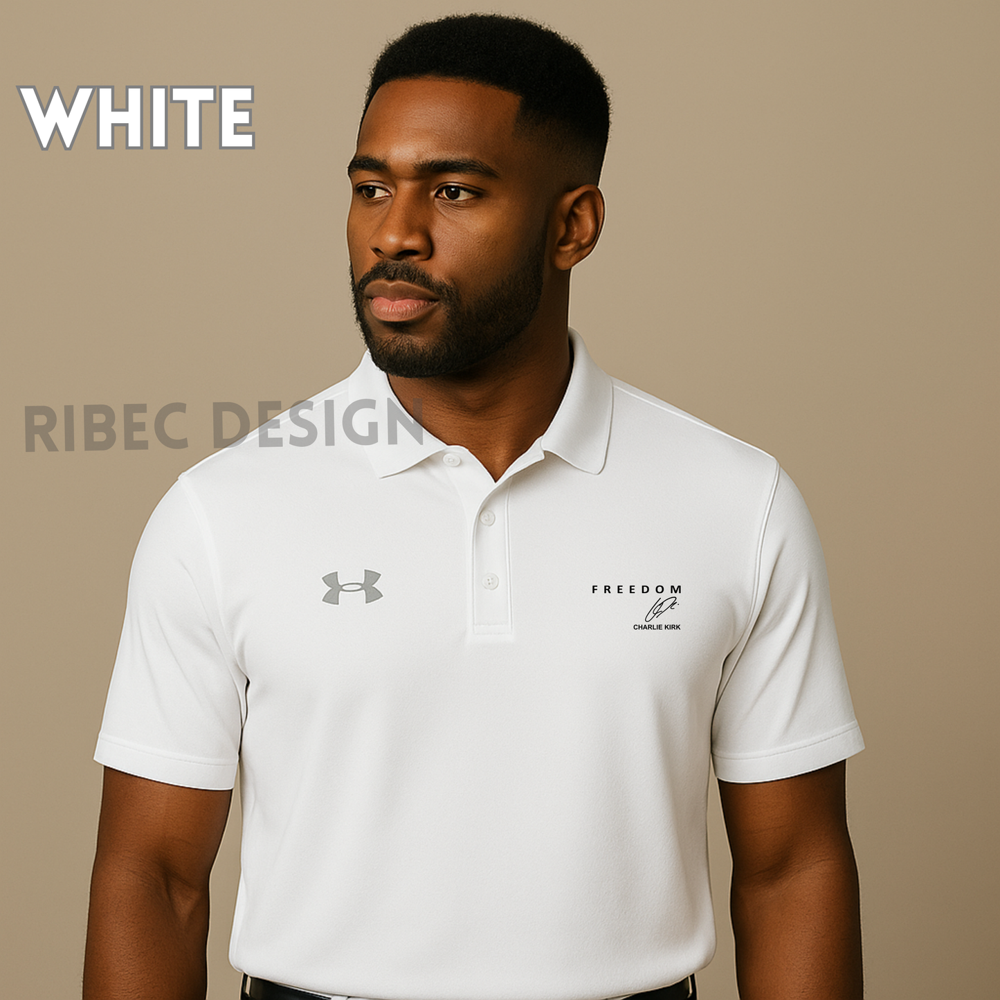 Polo Shirt Embroidered Charlie Kirk Freedom